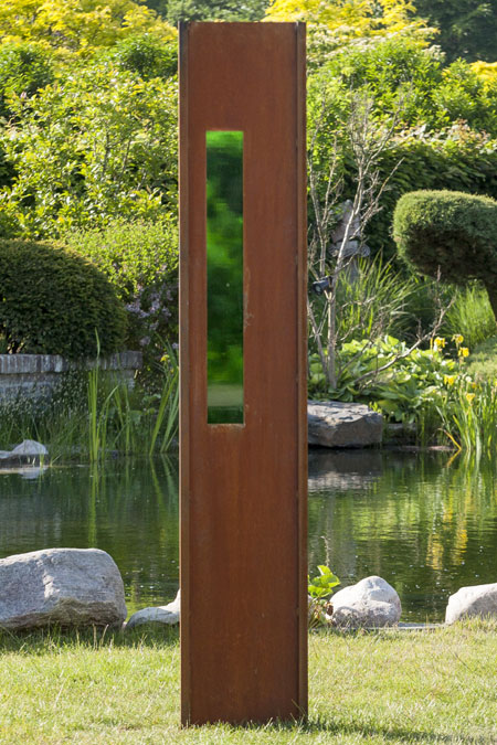 Gartenwand mit Glas Rechteck grün 35×195 cm