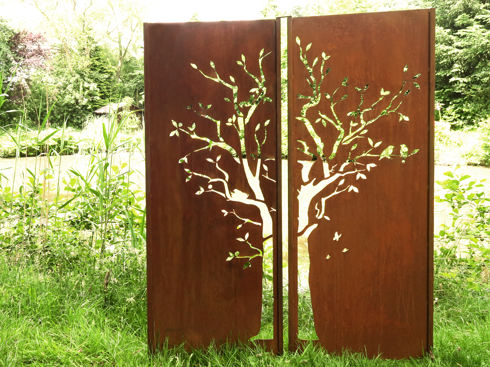 Gartenwand Diptychon Baum<br>150 x 195 cm