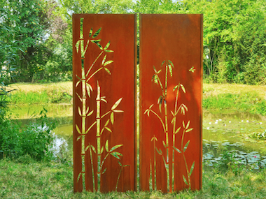 Gartenwand Diptychon Bambus<br>150 x 195 cm