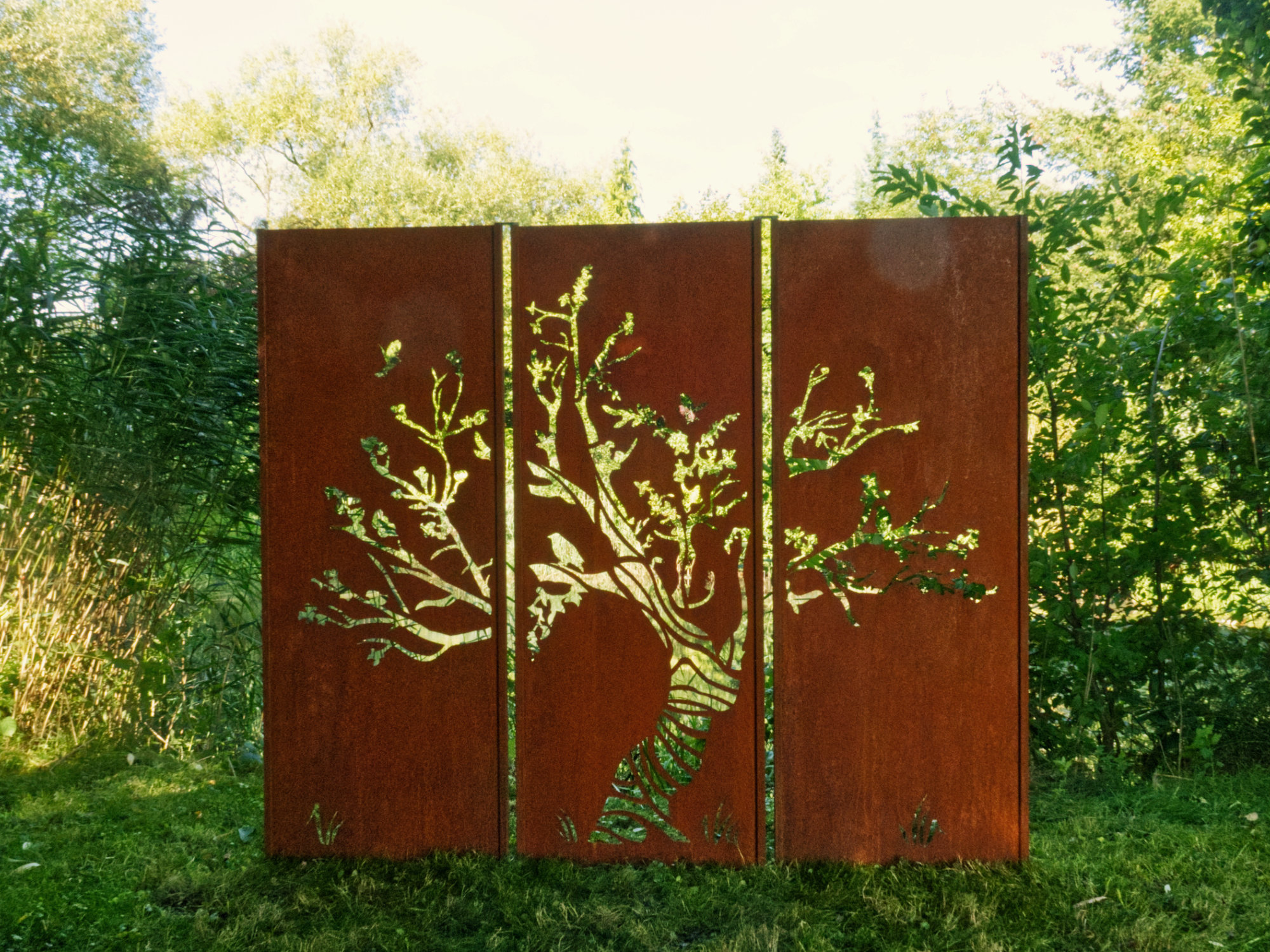 Gartenwand Triptychon Tree<br>225×195 cm
